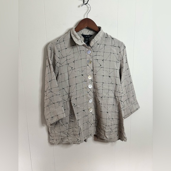 Ali Miles boxy relaxed fit artsy lagenlook button front jacket size PM - Picture 1 of 6